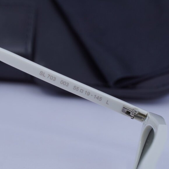 Saint Laurent SL703 003 Cat Eye Sunglasses - Ivory/Grey - Picture 6 of 9